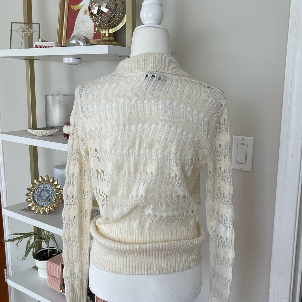 NWT Elegant Cream Sweater Size M - Picture 6 of 8